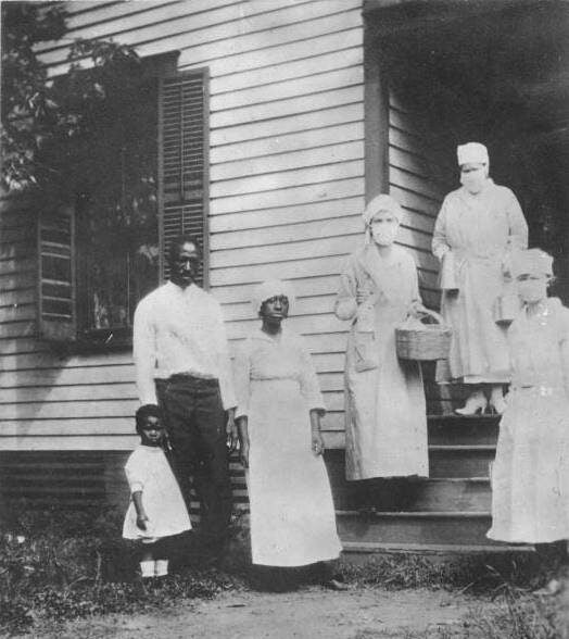 African American family and Red Cross personnel in Charlotte, North Carolina