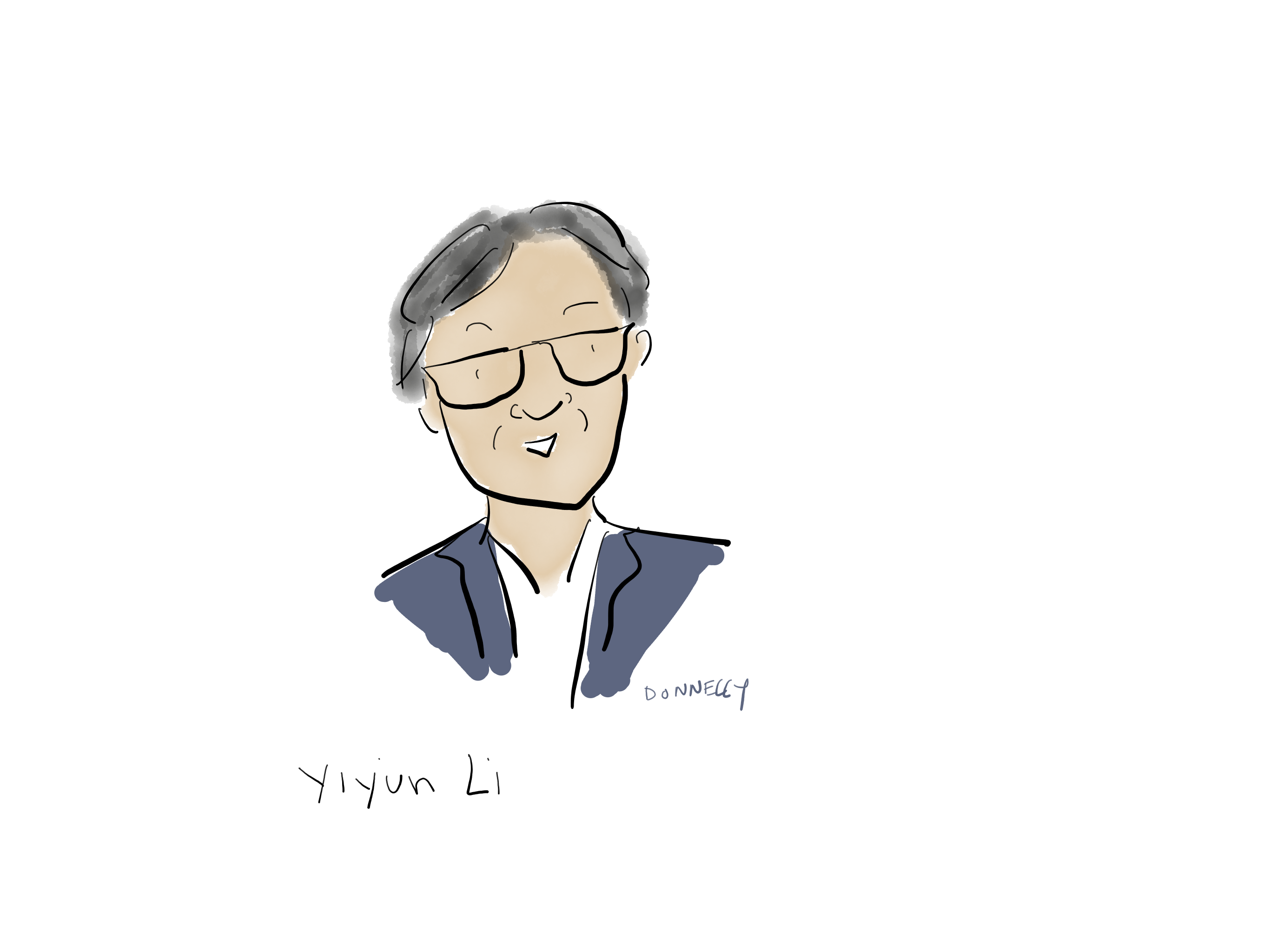 Drawing of the PEN America Emergency World Voices Congress of Writers, with Yiyun Li
