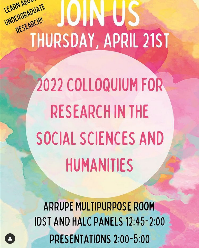2022 Colloquium for Research in the Social Sciences and Humanities poster
