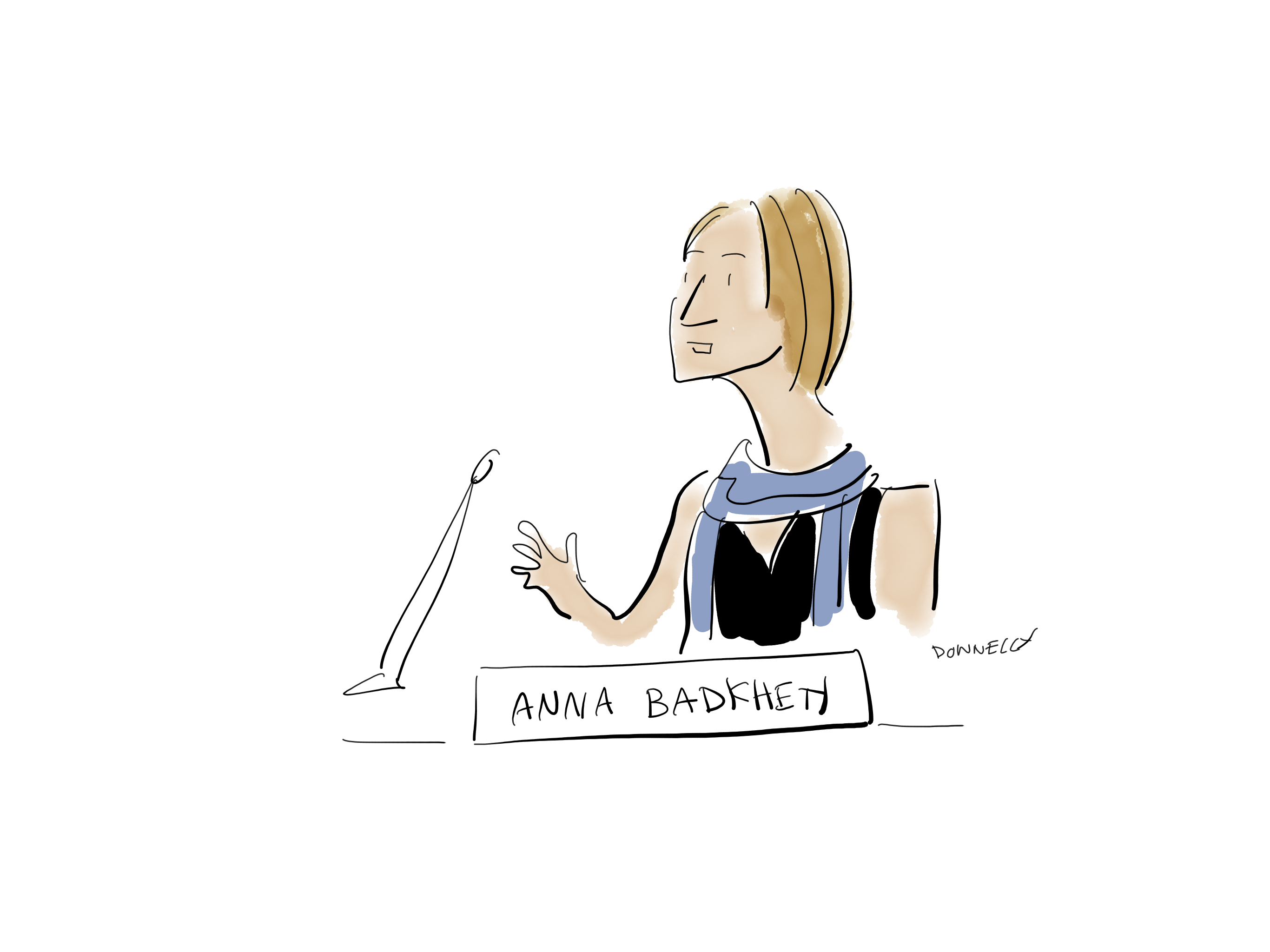 Drawing of the PEN America Emergency World Voices Congress of Writers, with Anna Badkhen