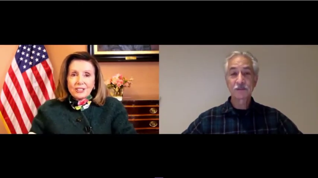 Conversation between Nancy Pelosi and David Strathairn